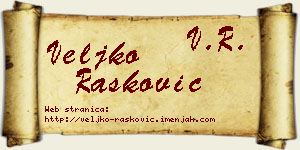Veljko Rašković vizit kartica